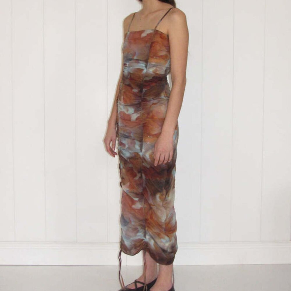 Paloma Wool Blurry Printed Ruched Dress L